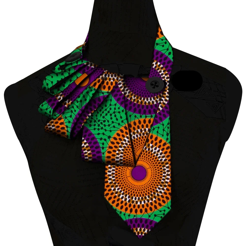 Bazin Fabric Handmade Collar – African Print Necklace & Statement Accessory m