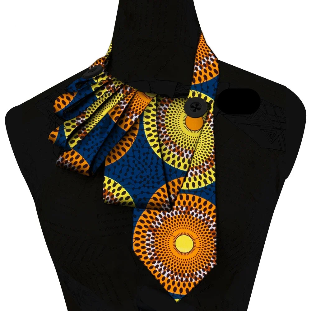 Bazin Fabric Handmade Collar – African Print Necklace & Statement Accessory p