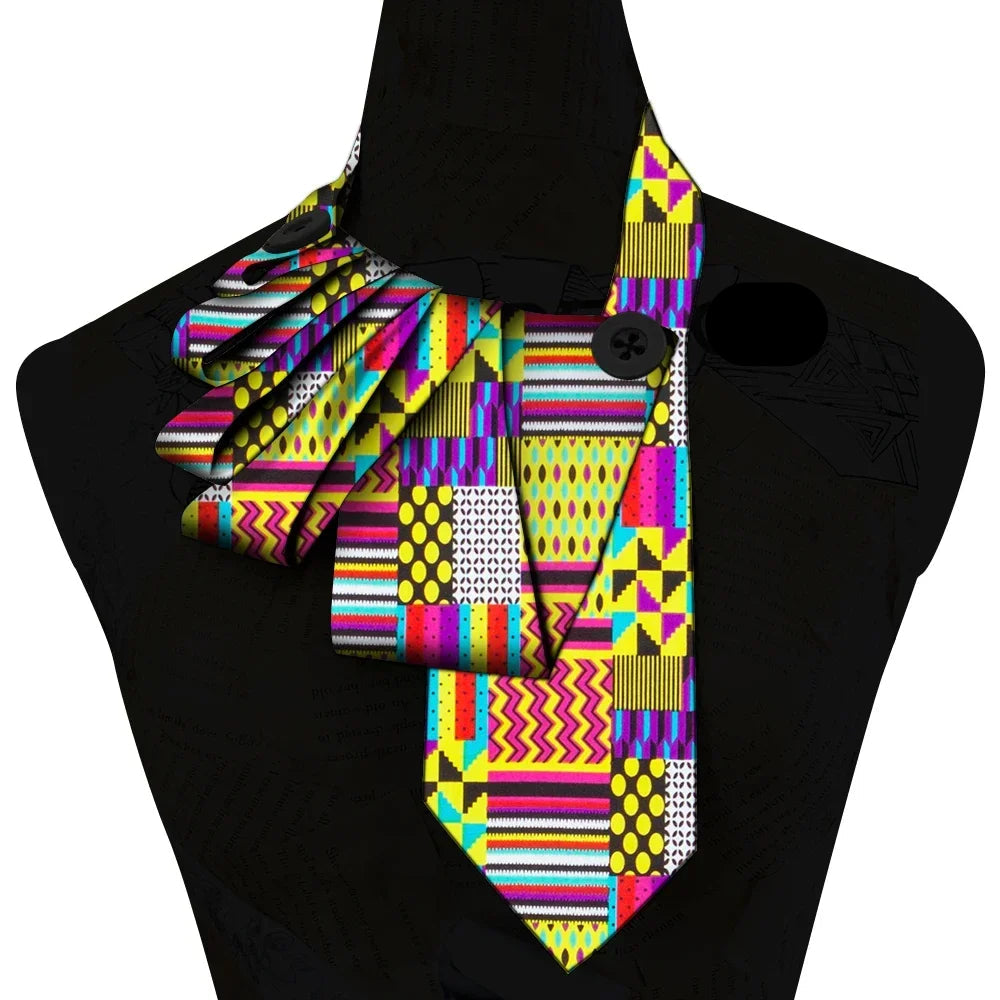 Bazin Fabric Handmade Collar – African Print Necklace & Statement Accessory q