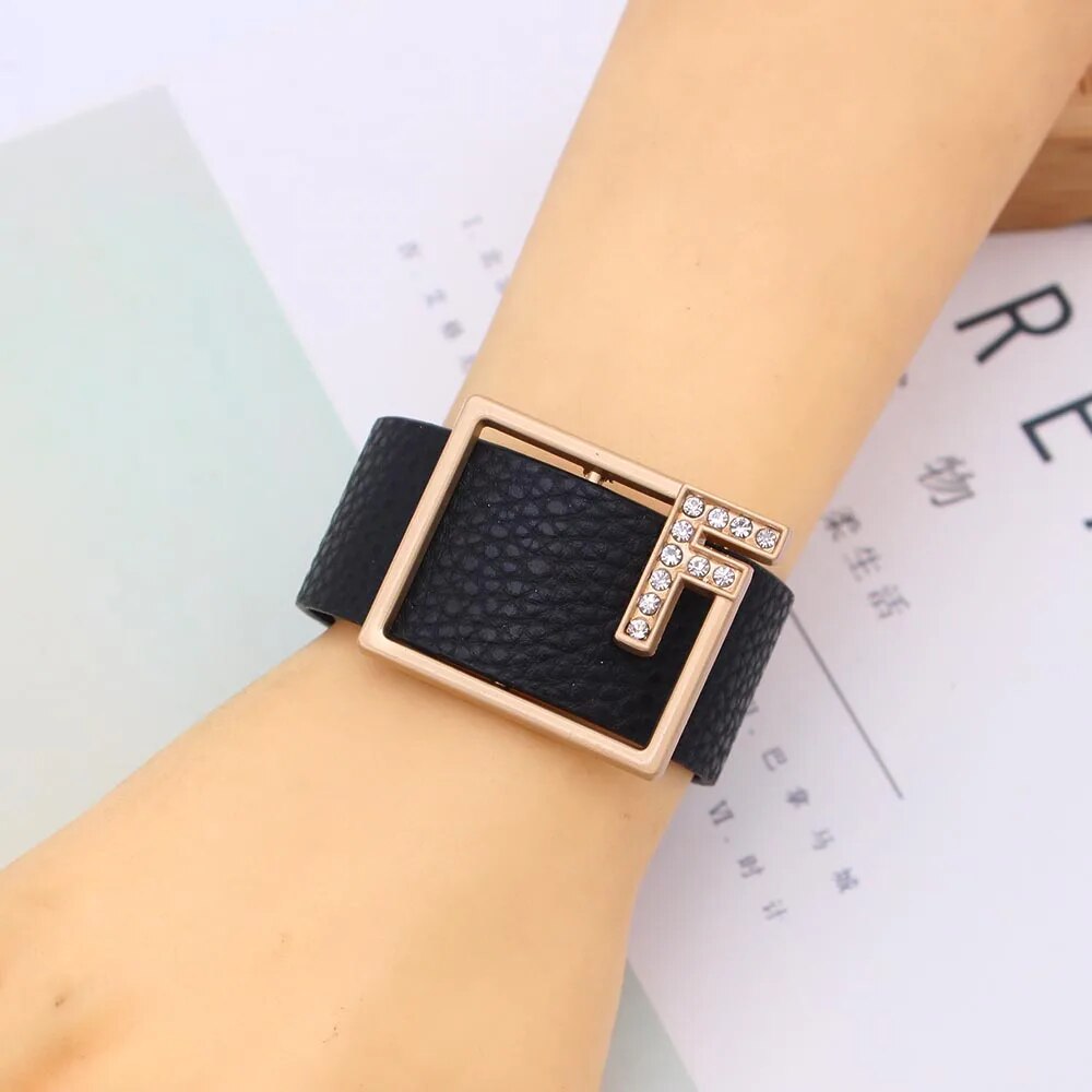 Model using Black-Gold Crystal Charm Bangle