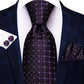 Men’s black and grey floral tie with handkerchief and cufflinks set for wedding or party