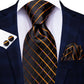 Men’s black and grey floral tie with handkerchief and cufflinks set for wedding or party