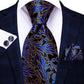 Timeless Fashion – Black Gold Paisley Striped Tie with Accessories 1