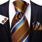 Timeless Fashion – Black Gold Paisley Striped Tie with Accessories o
