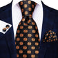 Timeless Fashion – Black Gold Paisley Striped Tie with Accessories p