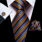 Timeless Fashion – Black Gold Paisley Striped Tie with Accessories q