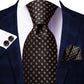 Timeless Fashion – Black Gold Paisley Striped Tie with Accessories v