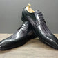 Black Mix Grey Pointed Toe Men's Leather Shoes