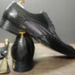 Black Mix Grey Pointed Toe Men's Leather Shoes