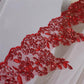 Bling Sequins Red Lace Bridal Wedding Veil red floral design