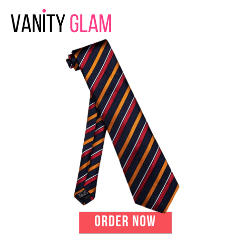 Blue Red Gold White Striped Adjustable Tie