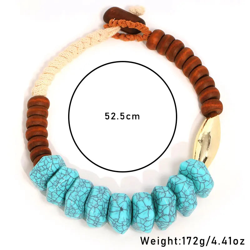 Bohemian Statement Beads Necklace – Trendy Beach Party Jewelry for Women dimension