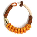 Bohemian Statement Beads Necklace – Trendy Beach Party Jewelry for Women Yellow color