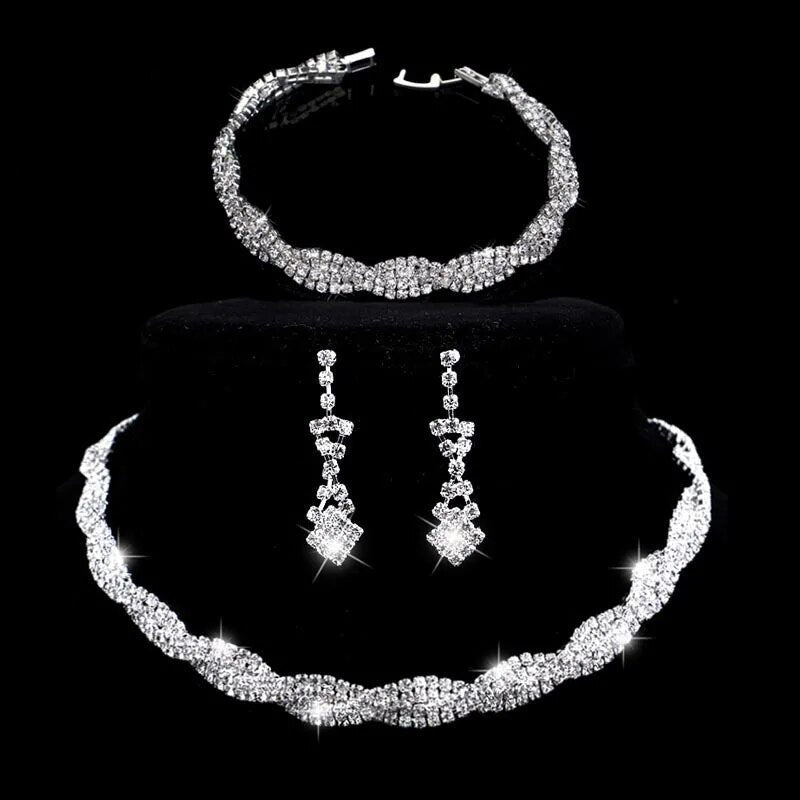 Bridal Rhinestone Crystal Jewelry Sets