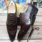 Brown Black Crocodile Prints Casual Men Shoes