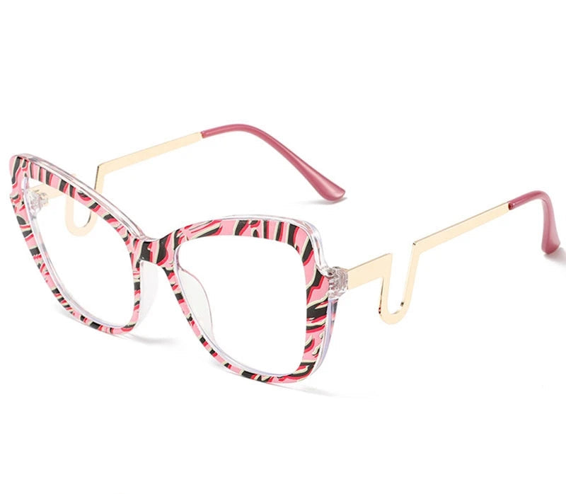 pink gold clear lens optical glasses