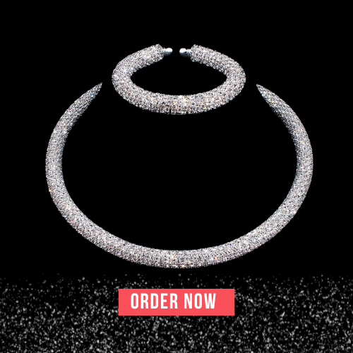 Crystal Gold/Silver Plated Rhinestone Collar Necklace 