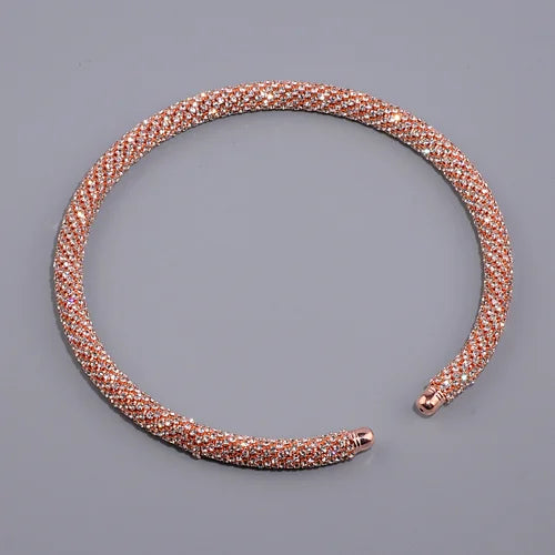 Crystal Gold/Silver Plated Rhinestone Collar Necklace