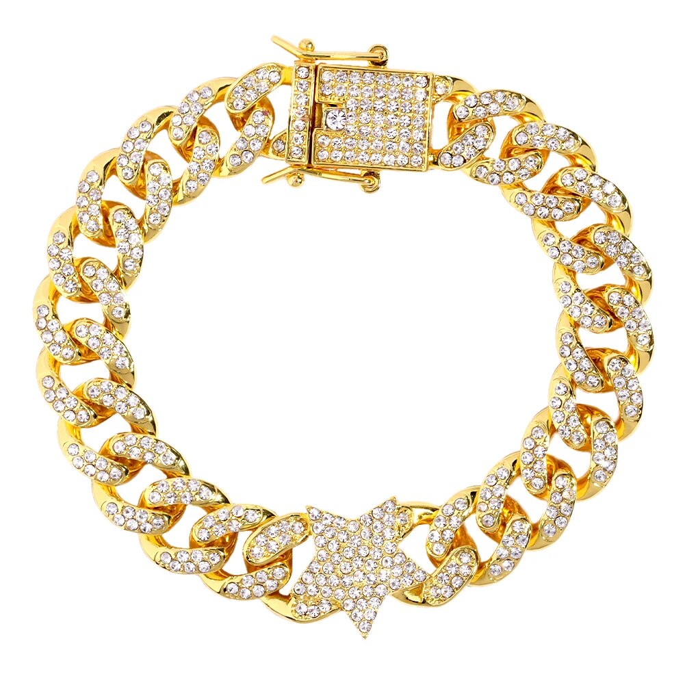 Gold Crystal Link Chain Bracelet