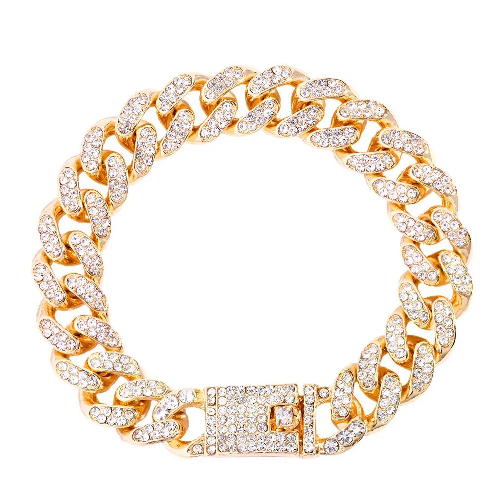 Gold Crystal Link Chain Bracelet