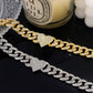 Gold and silver Crystal Link Chain Bracelet
