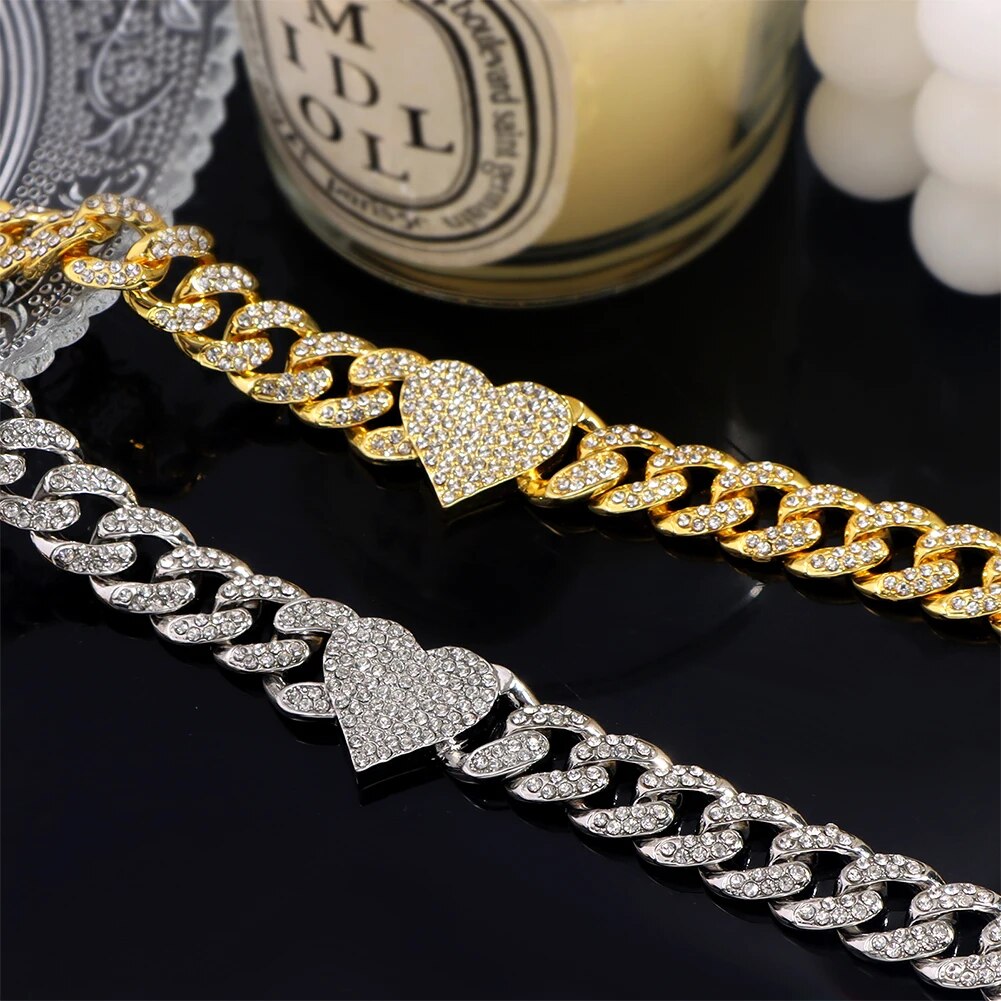 Gold and silver Crystal Link Chain Bracelet
