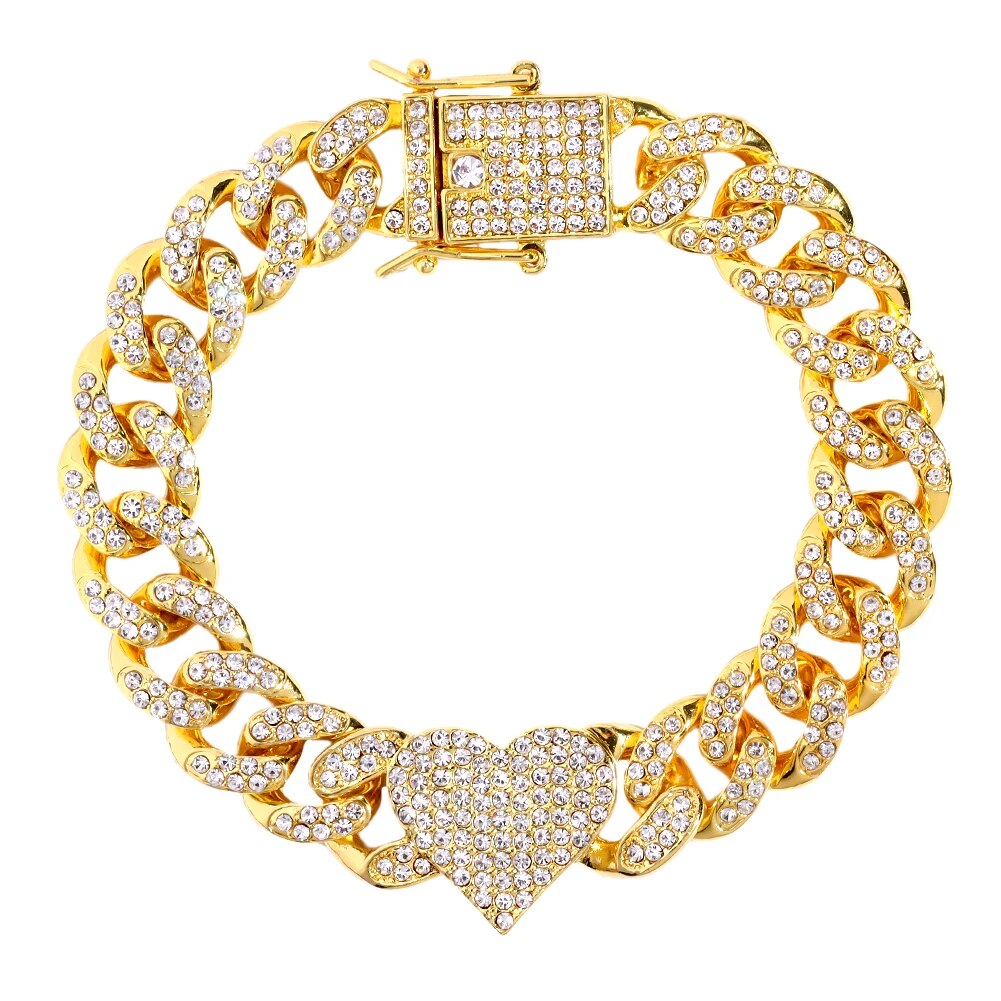 Gold Crystal Link Chain Bracelet