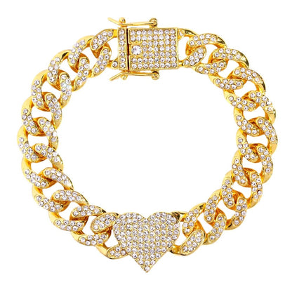 Gold Crystal Link Chain Bracelet