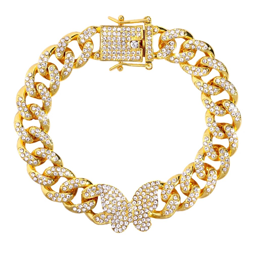 Gold Crystal Link Chain Bracelet