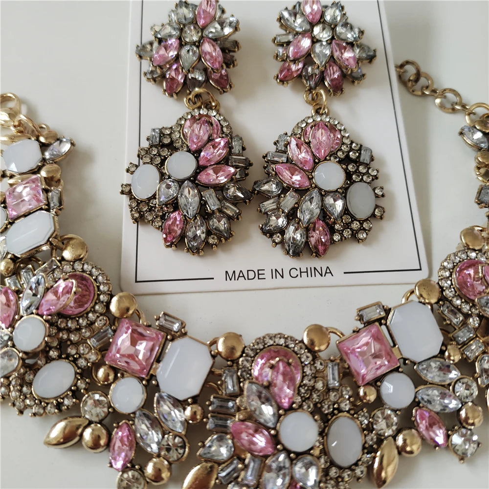 Crystal Rhinestone Bridal Statement Jewelry Sets