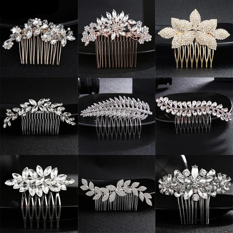 Crystal Rhinestone Bride Combs Clips