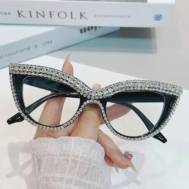 Crystal Sexy Diamond Cat Eye Glasses