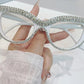 Crystal Sexy Diamond Cat Eye Glasses white