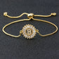 Cubic Zirconia A-Z Initial Charm Bracelet - Personalized Elegance B