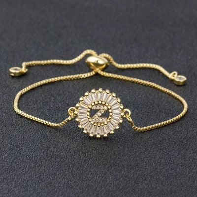 Cubic Zirconia A-Z Initial Charm Bracelet - Personalized Elegance Z