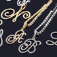 Collection of Cursive Initial Letters Rhinestone Anklets