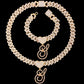 S Cursive Pendant Jewelry Set