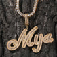 Gold Custom Letter Name Pendant Necklace