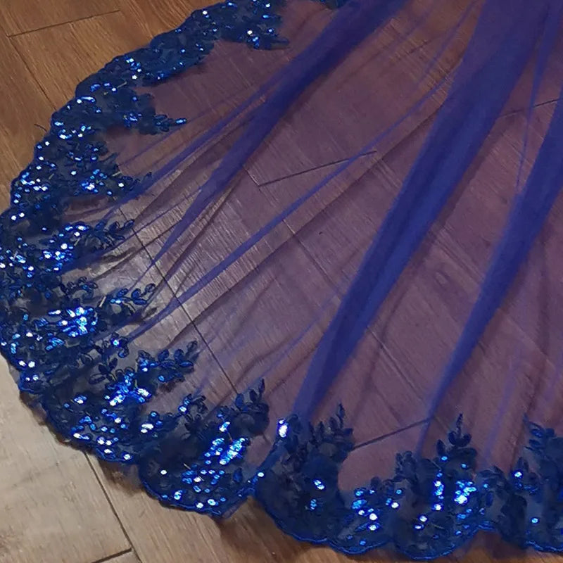 Dazzling Sapphire Blue Veil