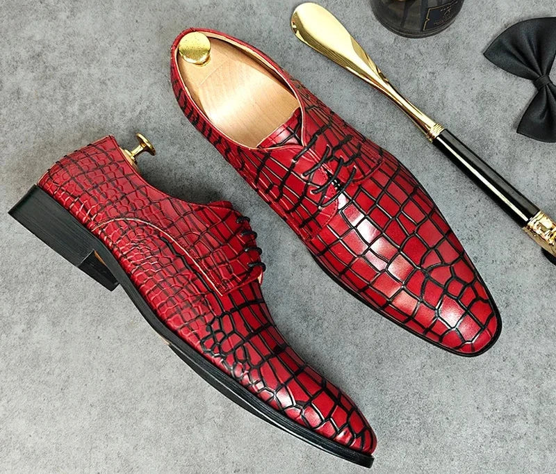 Derby Oxfords Print Casual Men's Shoes