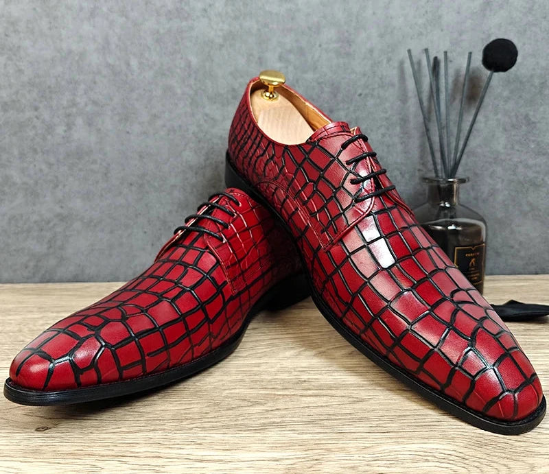 Derby Oxfords Print Casual Men's Shoes