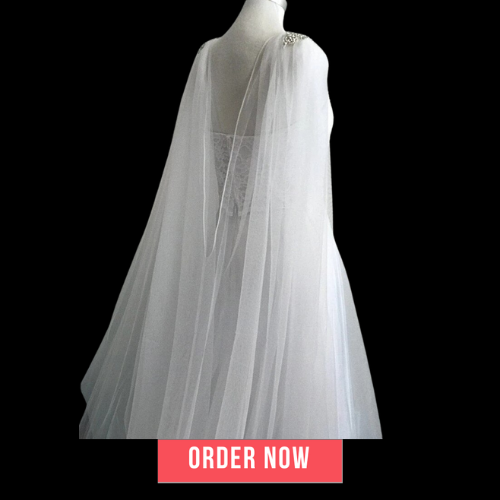 Diamond Top Cape Bridal Wedding Veil