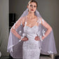 Model using Elegance 3D Flowers Wedding Veil