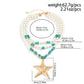 Elegant Big Starfish Star Pendant Pearl Stone Necklace