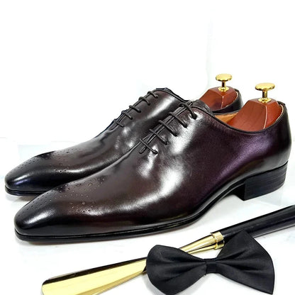 Elegant Black Coffee Men Leather Shoes