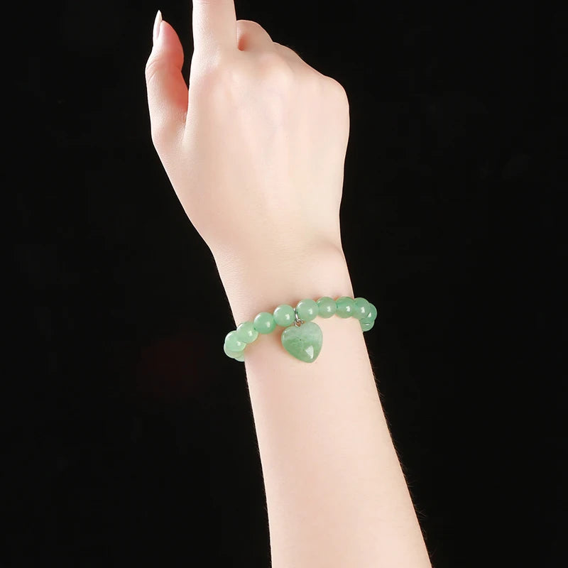 Model using Elegant Handmade Beaded Healing Bracelet