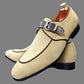Men’s Elegant Suede Monk Strap Loafers – Khaki Buckle Slip-On Dress Shoes for Office & Weddings c