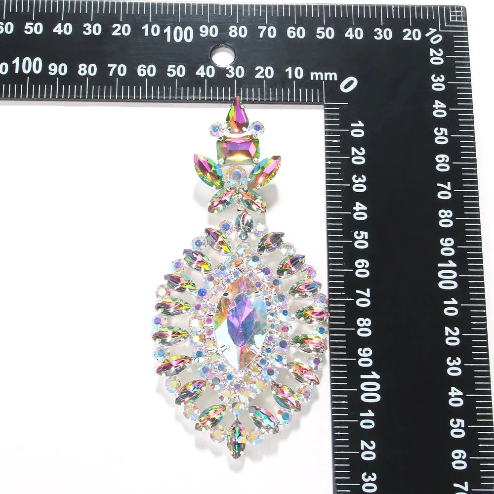 Exaggerated Crystal Drop Earrings – Large Rhinestone Statement Jewelry for Women & Queens dimension