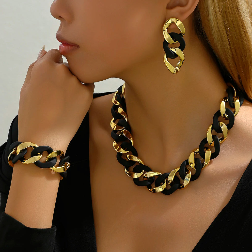 Exaggerated Fashion – Bridal Temperament Bead Jewelry Set Rhodium Plated