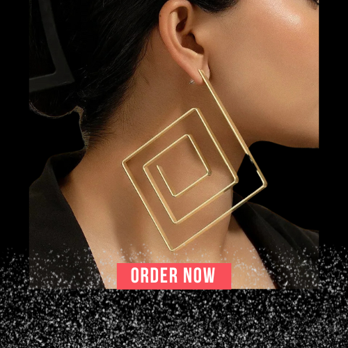 Exaggerated Geometric Quadrilateral Earrings